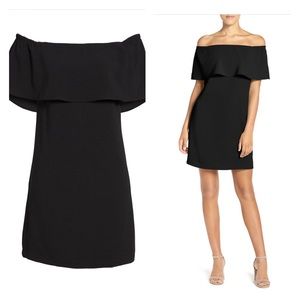 Off the Shoulder Dress by Charles Henry, Black, Size Medium